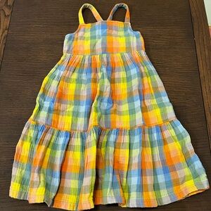 Hanna Andersson Plaid Sleeveless Tiered Muslin Dress